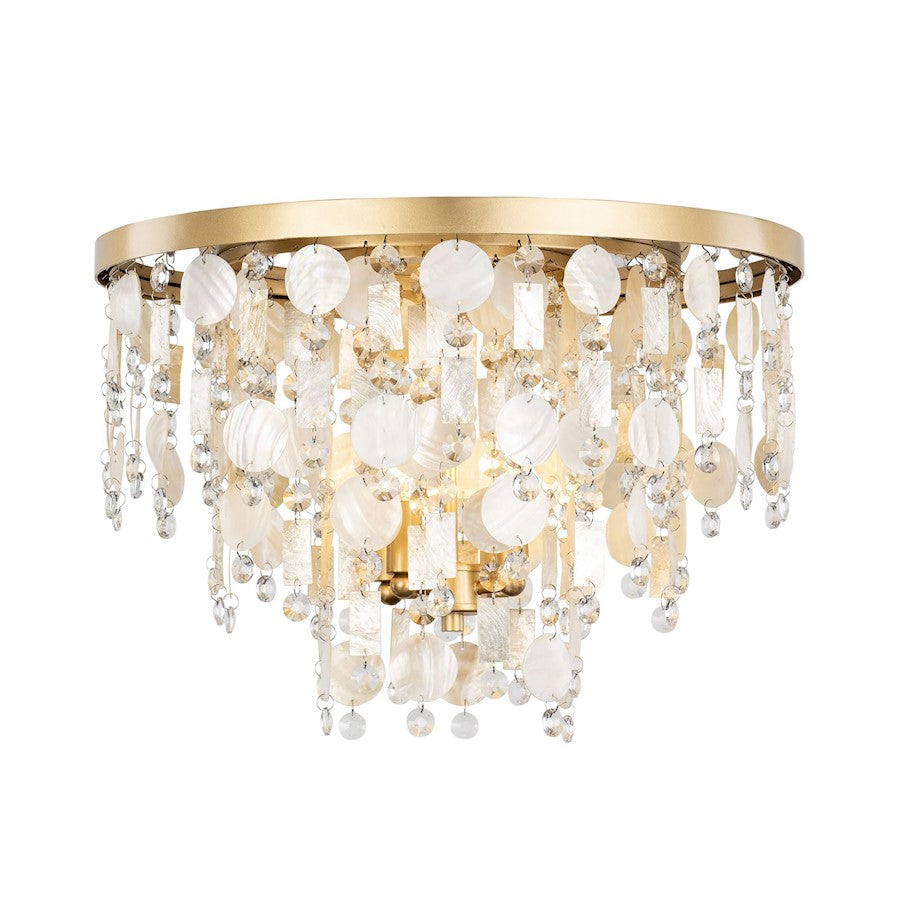 Varaluz Kalani 4-Lt Semi-Flush, French Gold/Ivory/Clear