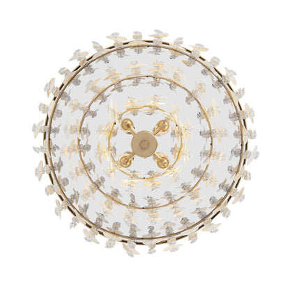 Varaluz Kalani 4-Lt Semi-Flush, French Gold/Ivory/Clear