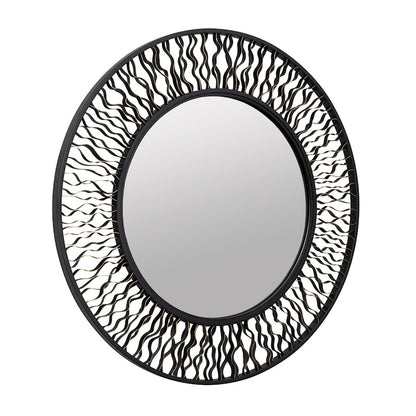 Varaluz Estela Wall Mirror, Matte Black/French Gold