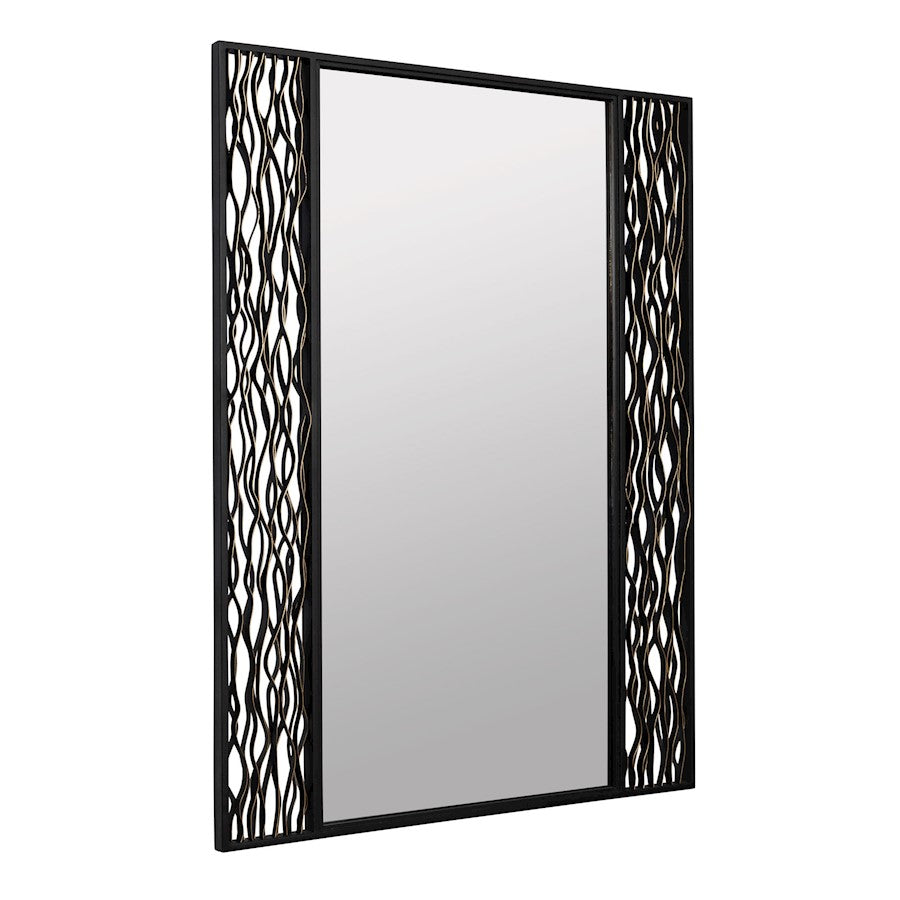 Varaluz Estela Wall Mirror, Matte Black/French Gold