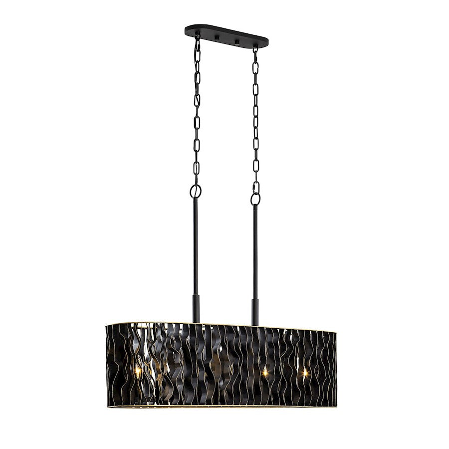 5 Light Linear Pendant, Matte Black