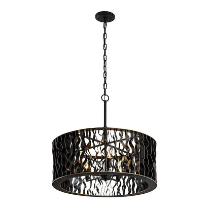 5 Light Linear Pendant, Matte Black