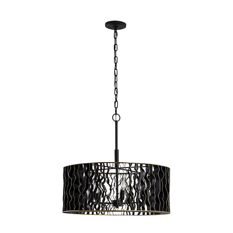 5 Light Linear Pendant, Matte Black