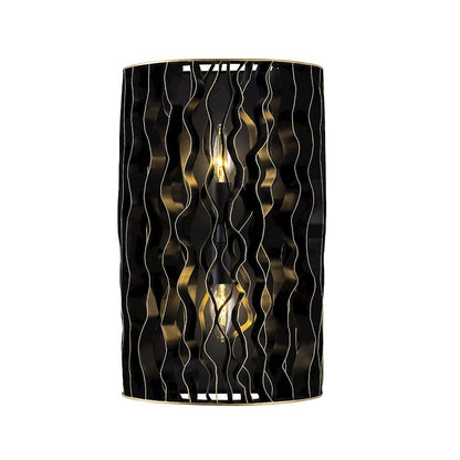 Varaluz Estela 2-Lt Sconce, Matte Black/French Gold - 380W02MBFG