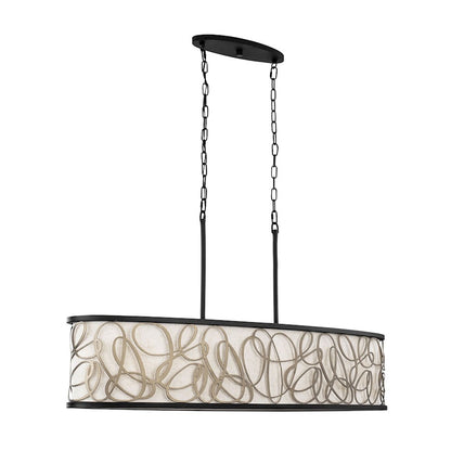 6 Light Linear Pendant, Matte Black