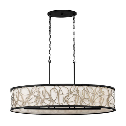 6 Light Linear Pendant, Matte Black