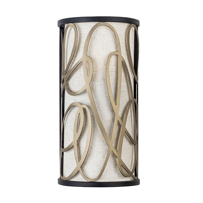 Varaluz Scribble 2-Lt Sconce, Matte Black/Artifact/Taupe - 381W02MBAR