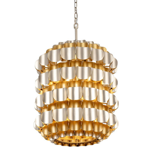 Varaluz Swoon 6-Lt Foyer Pendant, Antique Gold/Gold Dust - 382F06AGGD