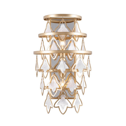 Varaluz Fleur 2 Light Sconce, French Gold/White Capiz - 386W02FG