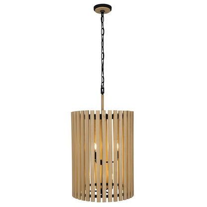 6 Light Foyer Pendant, Matte Black