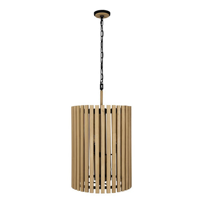 6 Light Foyer Pendant, Matte Black