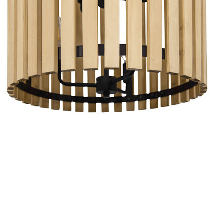 6 Light Foyer Pendant, Matte Black