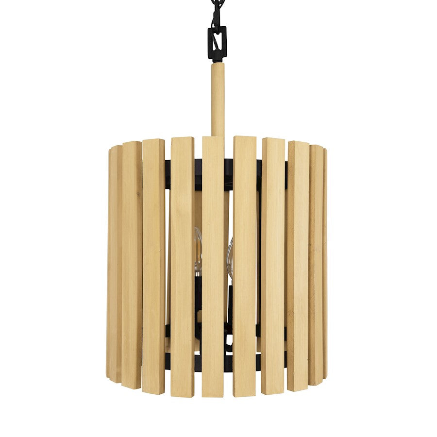 Varaluz Suratto 2 Light Pendant, Matte Black/Honey Blonde - 387P02MBH