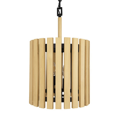 Varaluz Suratto 2 Light Pendant, Matte Black/Honey Blonde - 387P02MBH