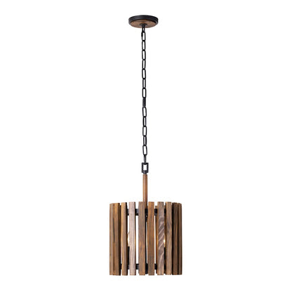 Varaluz Suratto 2 Light Pendant, Matte Black/Medium Walnut - 387P02MBW