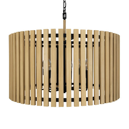 Varaluz Suratto 8 Light Pendant, Matte Black/Honey Blonde - 387P08MBH