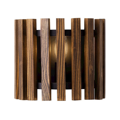 Varaluz Suratto 1 Light Sconce, Matte Black/Medium Walnut - 387W01MBW