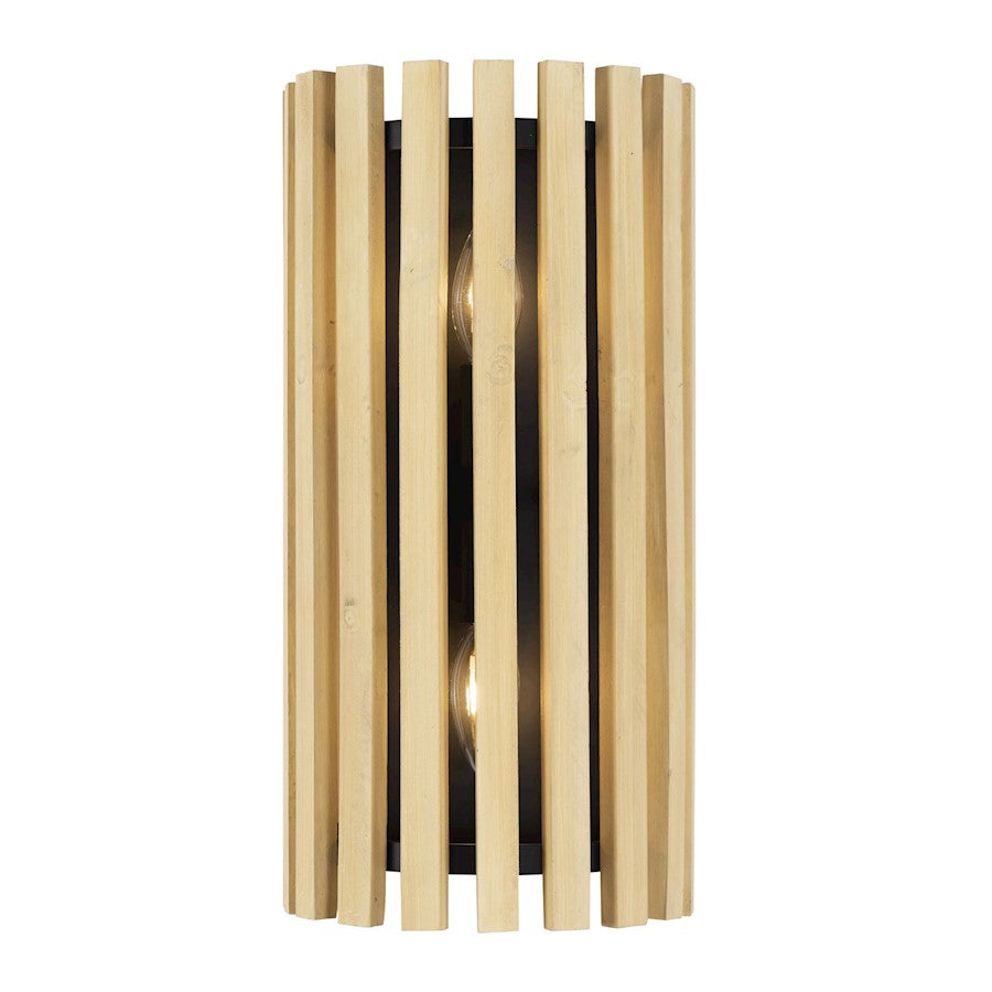 Varaluz Suratto 2 Light Sconce, Matte Black/Honey Blonde - 387W02MBH