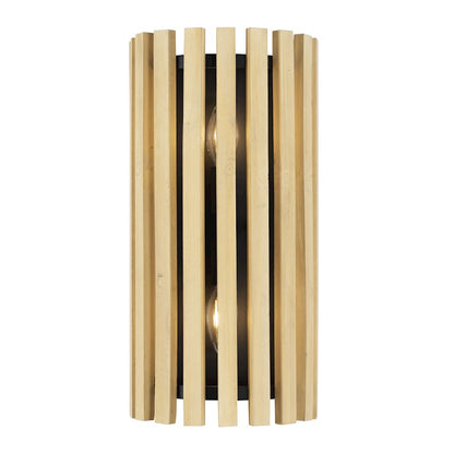 Varaluz Suratto 2 Light Sconce, Matte Black/Honey Blonde - 387W02MBH