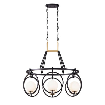 6 Light Linear Pendant, Black