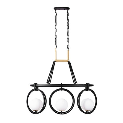 6 Light Linear Pendant, Black