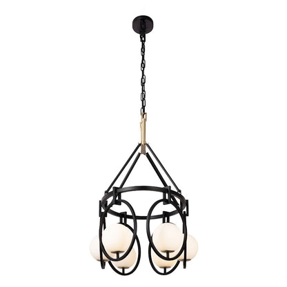 6 Light Linear Pendant, Black