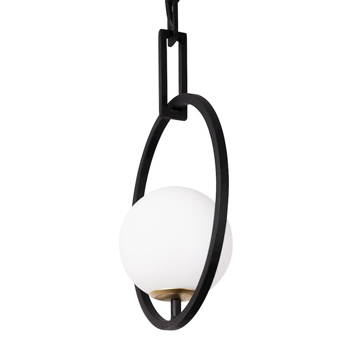 Varaluz Stopwatch Pendant, Black/Gold/Frosted White