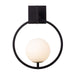 Varaluz Stopwatch 1 Light Small Sconce, Black/Gold/Frosted White - 388W01SMBFG