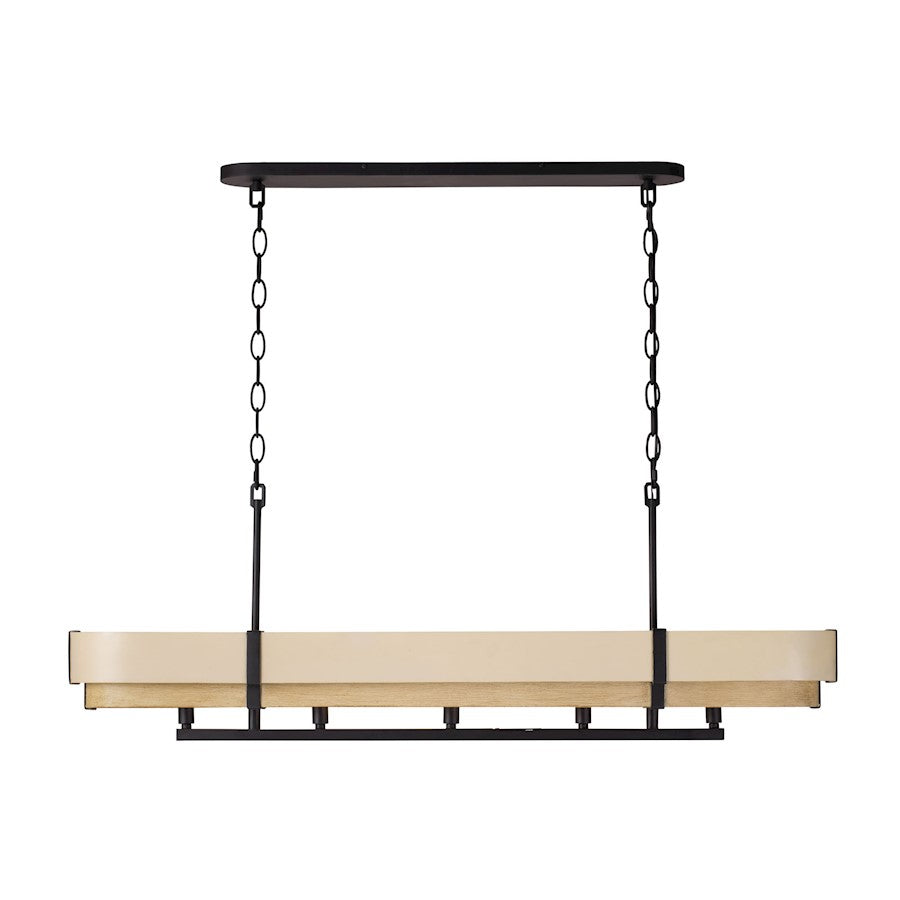 5 Light Linear Pendant, Black