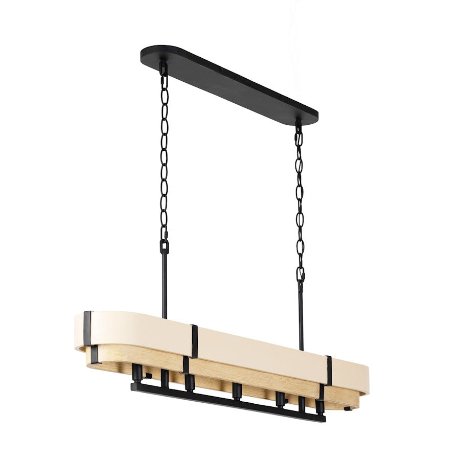 5 Light Linear Pendant, Black