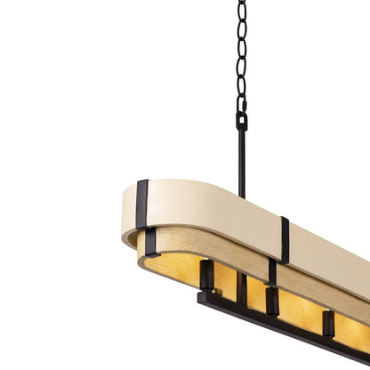 5 Light Linear Pendant, Black