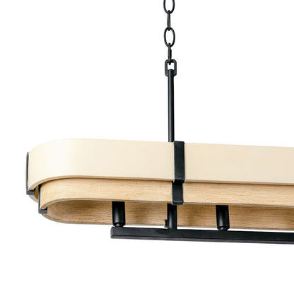 5 Light Linear Pendant, Black