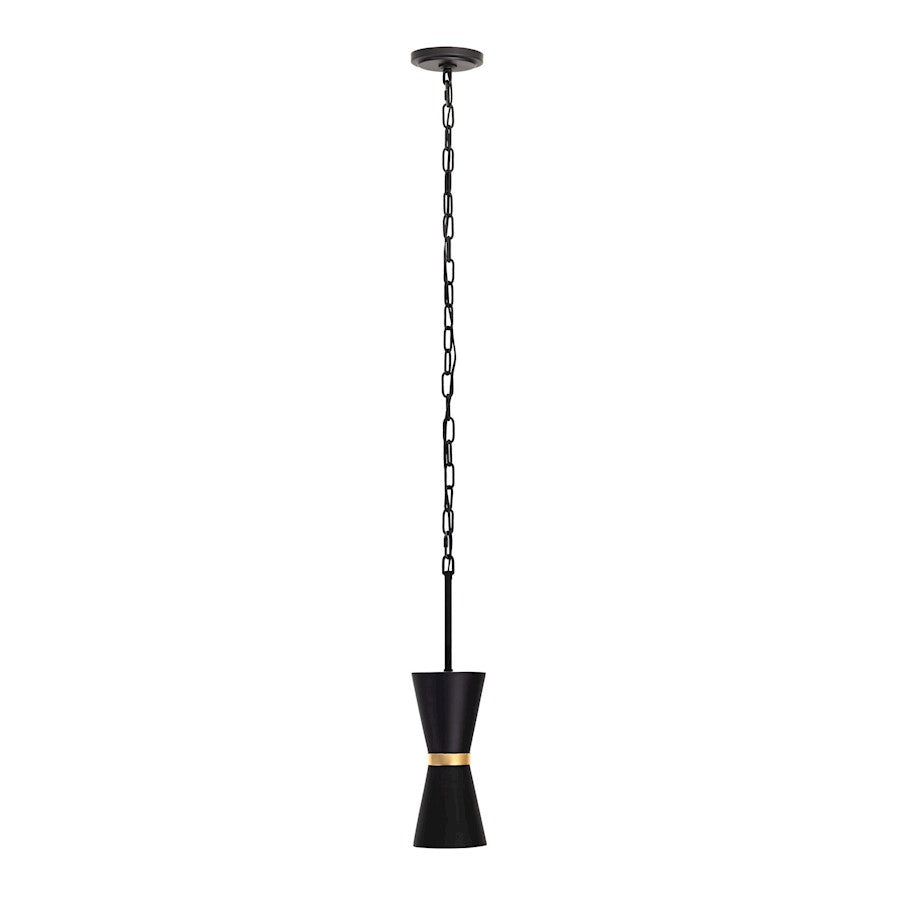 1 Light Mini Pendant, Matte Black