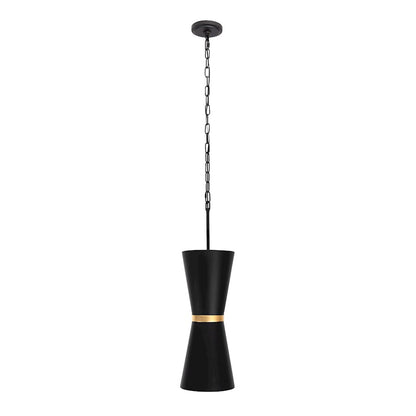 Pendant, Matte Black/French Gold