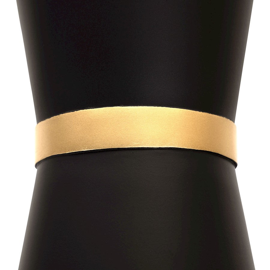 Pendant, Matte Black/French Gold