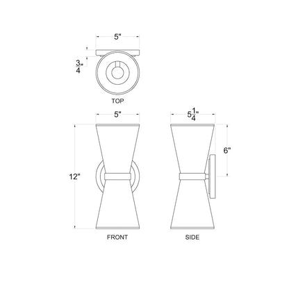 2 Light Wall Sconce