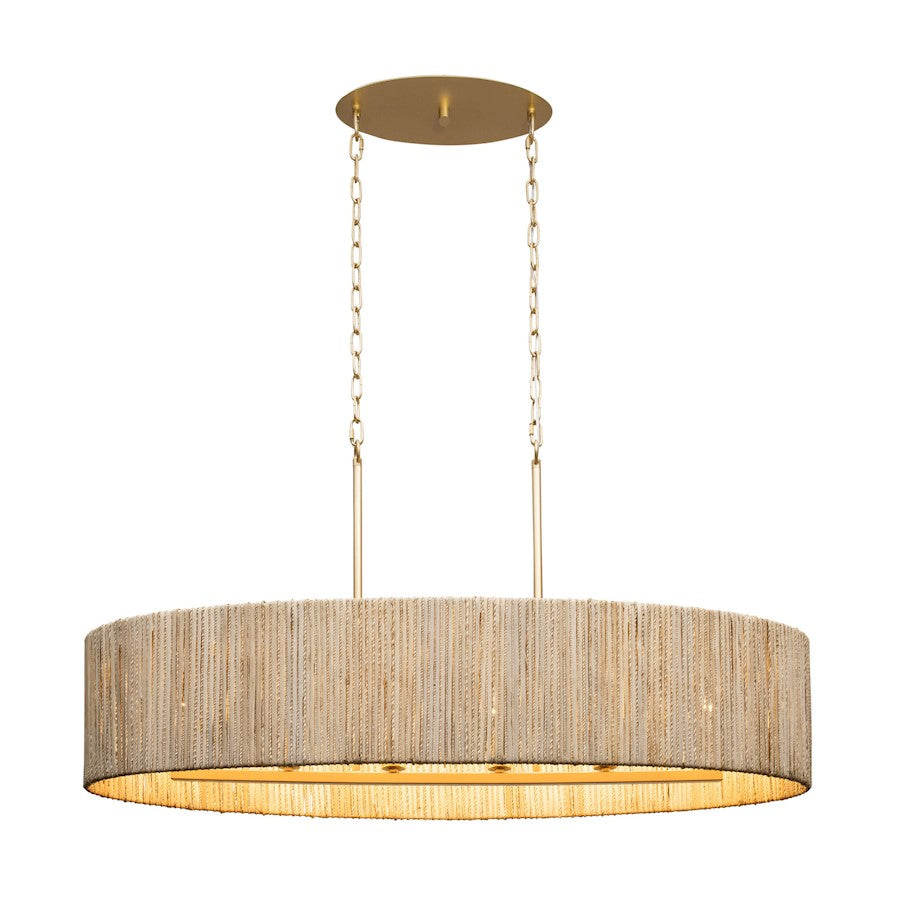 6 Light Linear Pendant, Gold