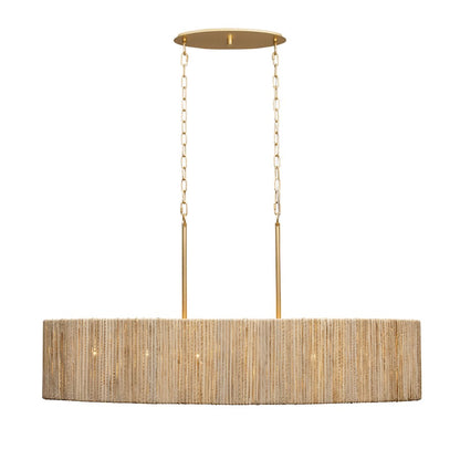 6 Light Linear Pendant, Gold