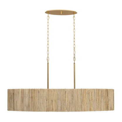 6 Light Linear Pendant, Gold