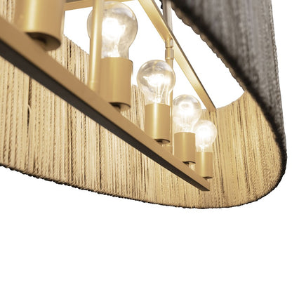 6 Light Linear Pendant, Gold