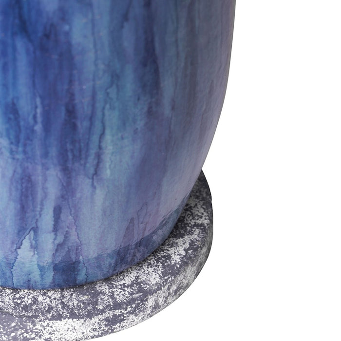Varaluz Avesta 1 Lt Ceramic Table Lamp, Gray/Blue Lustro/Taupe
