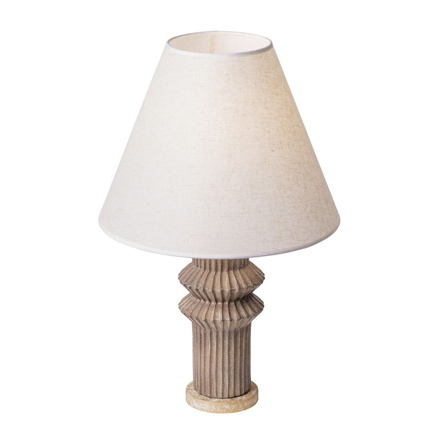 Primea 1 Lt Ceramic Table Lamp, Gold/Glazed Taupe/Taupe