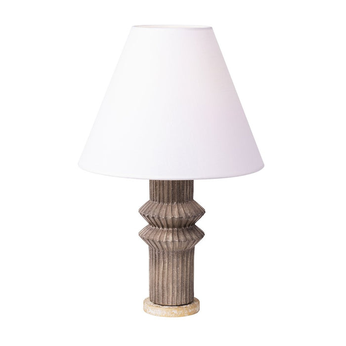 Varaluz Primea 1 Lt Ceramic Table Lamp, Gold/Glazed Taupe/Taupe