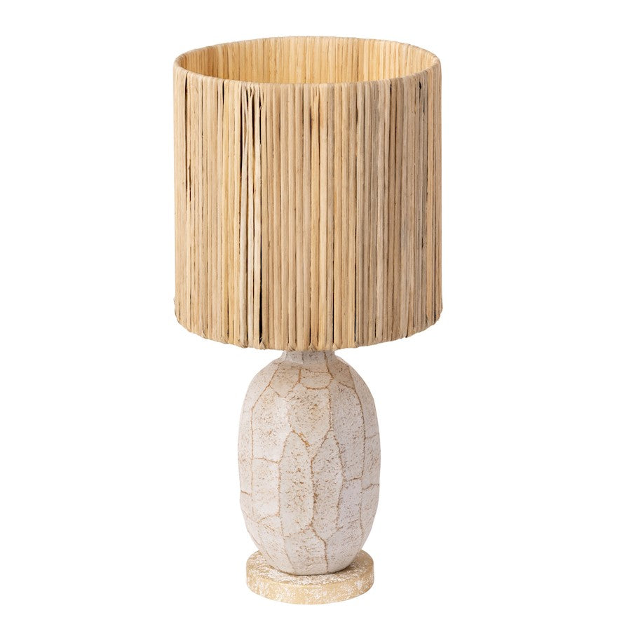 Takko 1 Lt Ceramic Table Lamp, Gold/Brown/Rattan