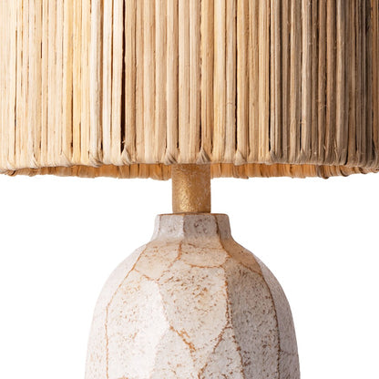 Takko 1 Lt Ceramic Table Lamp, Gold/Brown/Rattan