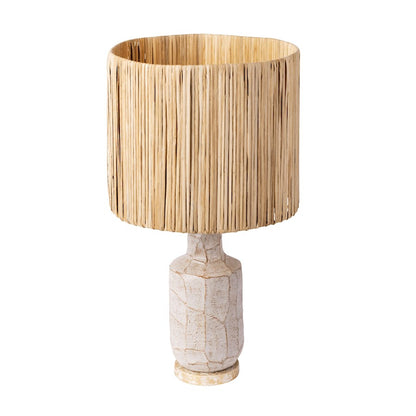 Takko 1 Lt Ceramic Table Lamp, Gold/Brown/Rattan