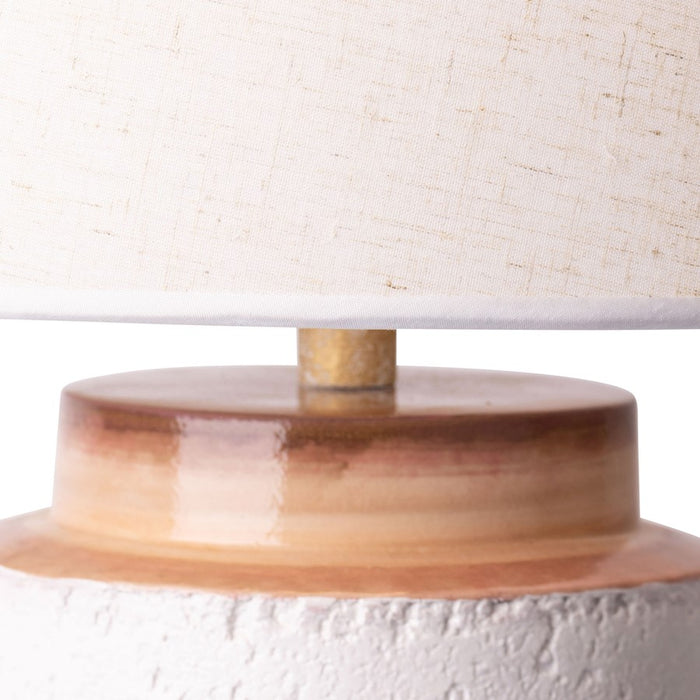Varaluz Tilde 1 Lt Ceramic Lamp, Gold/Orange Quartz/Taupe