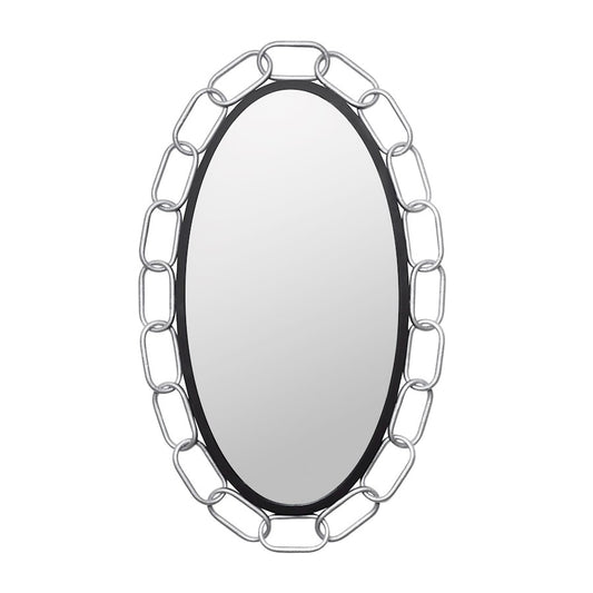 Varaluz Chains of Love 24x40 Oval Wall Mirror, Black/Silver - 444MI24MBTS