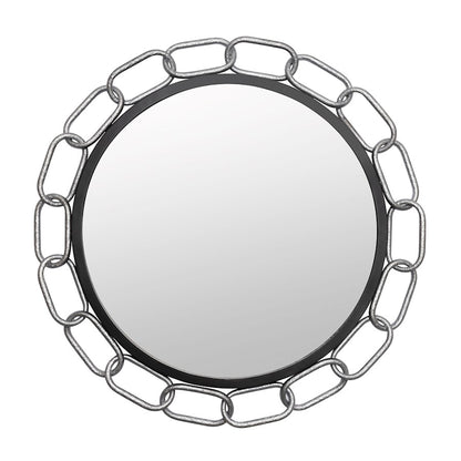 Varaluz Chains of Love 30 in Round Wall Mirror, Black/Silver - 444MI30MBTS