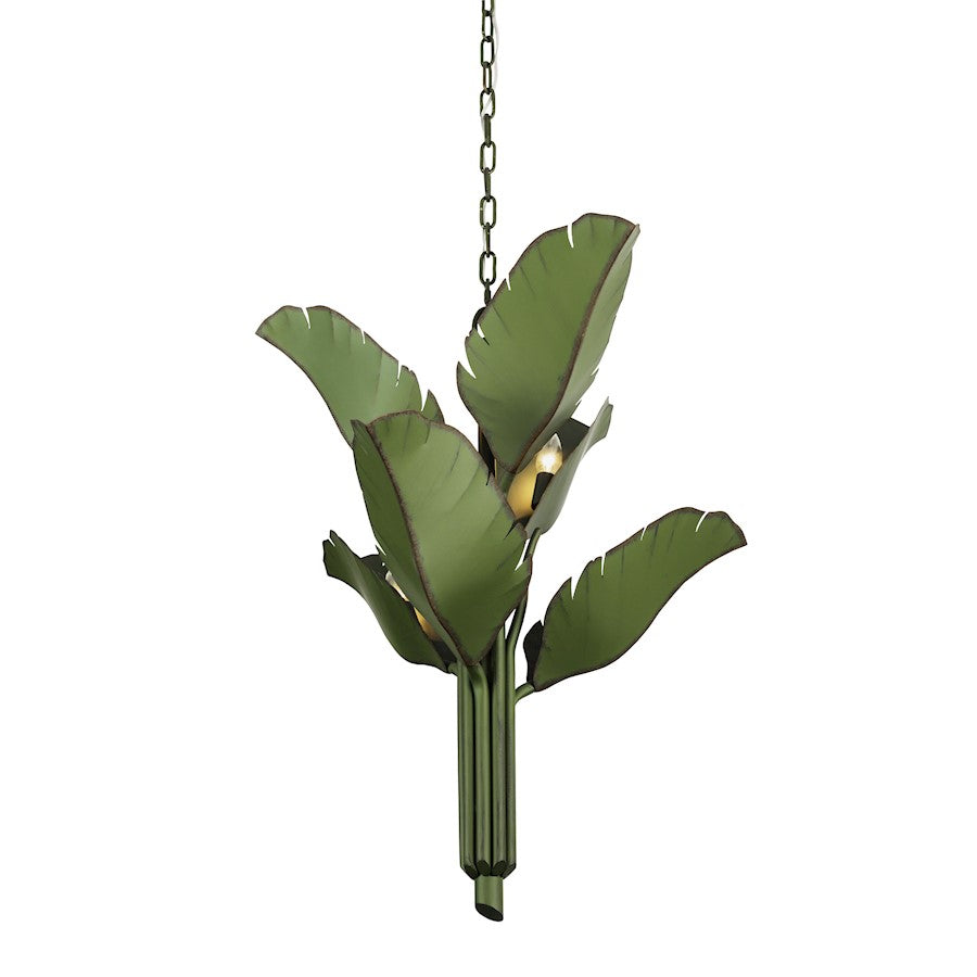 Varaluz Banana Leaf 6 Light Chandelier, Natural Green - 901C06